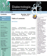 Dialectologia, special issue IV: Dialect Lexicography. Revista electrònica